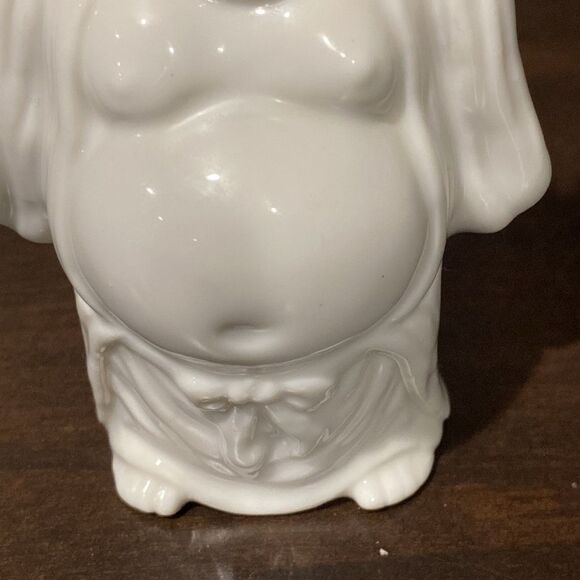 Vtg Japanese Benihana White Smiling Buddha Statue Figure - Picture 3 of 7